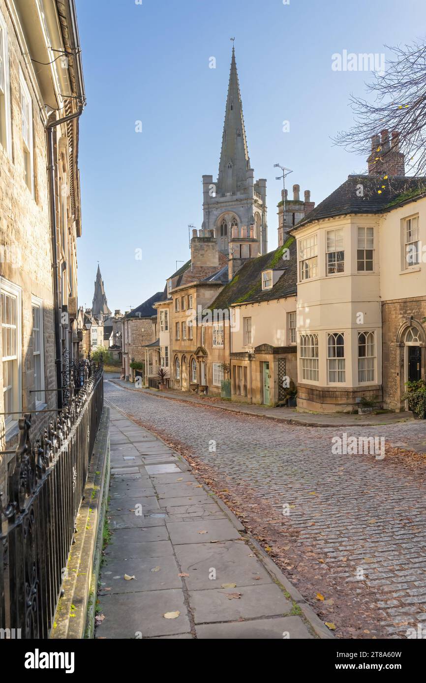 The historical Barn Hill in Stamford Lincolnshire Stock Photo