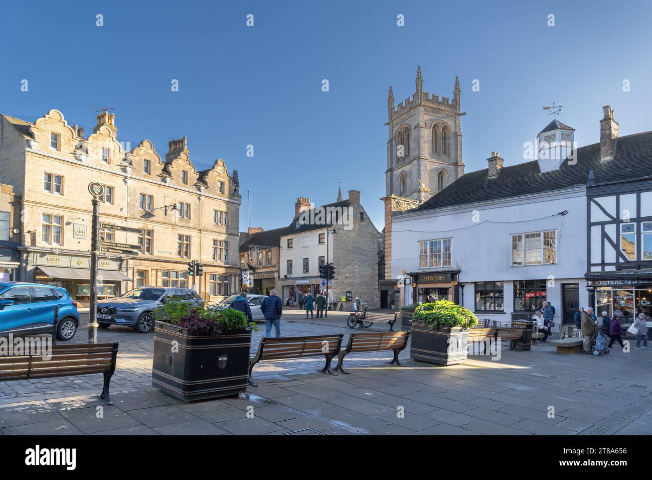 Red Lion square in Stamford Lincolnshire Stock Photo