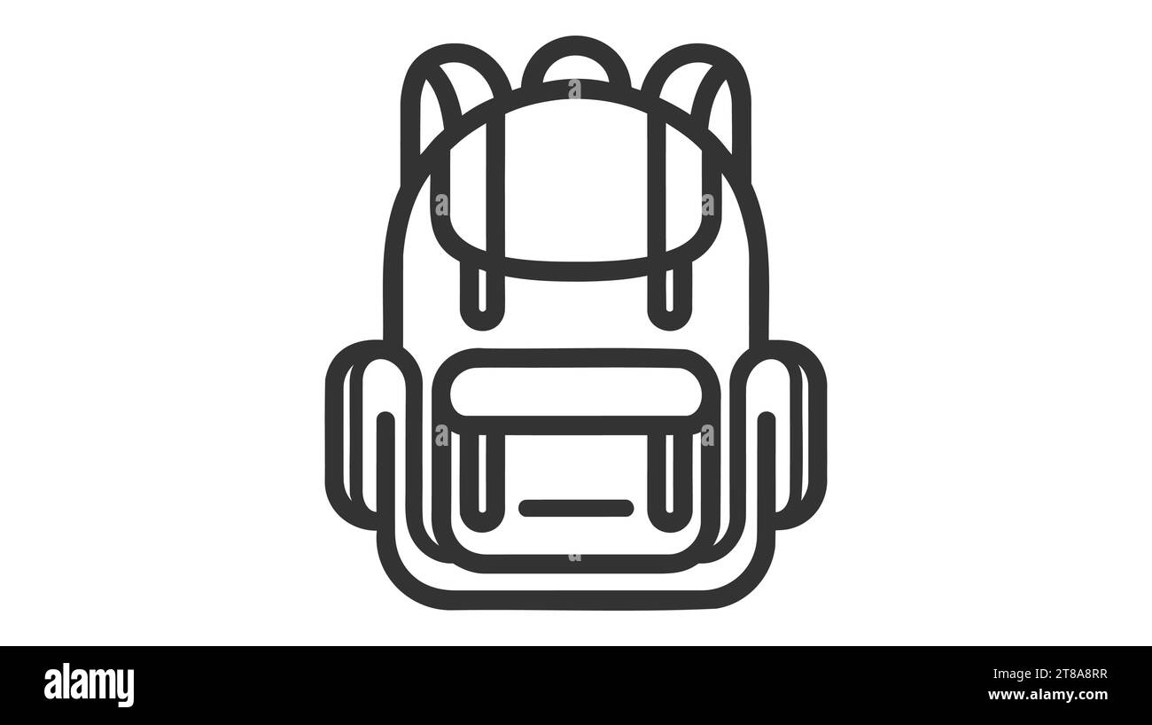Backpack icon. Line style. Vecto illustration on white background Stock ...