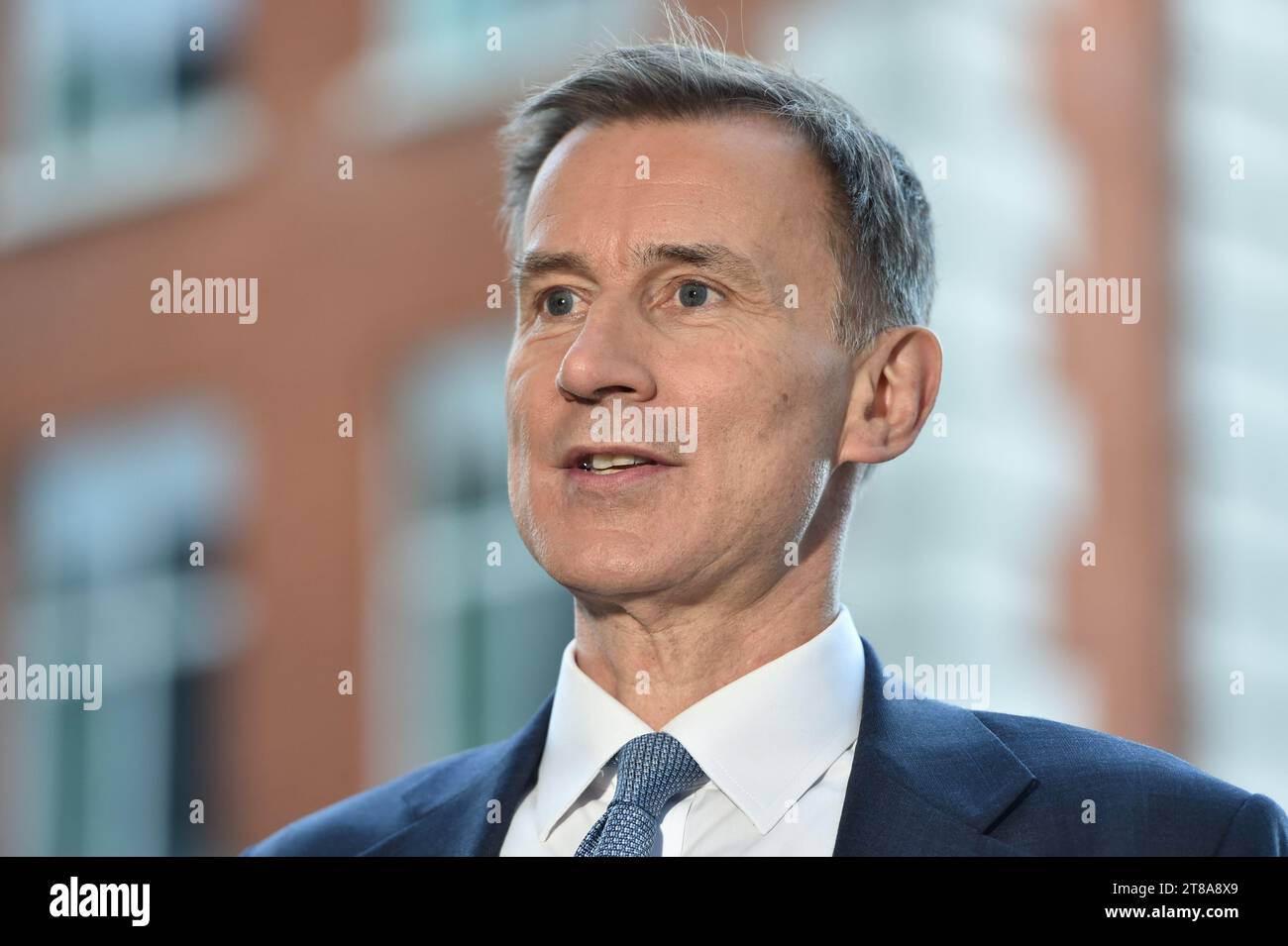 London, England, UK. 19th Nov, 2023. Chancellor JEREMY HUNT seen being ...