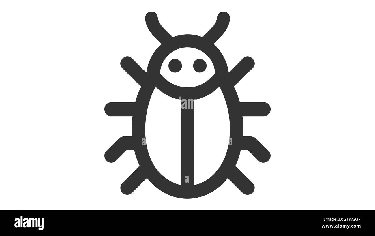 Bug vector icon on white background Stock Vector Image & Art - Alamy