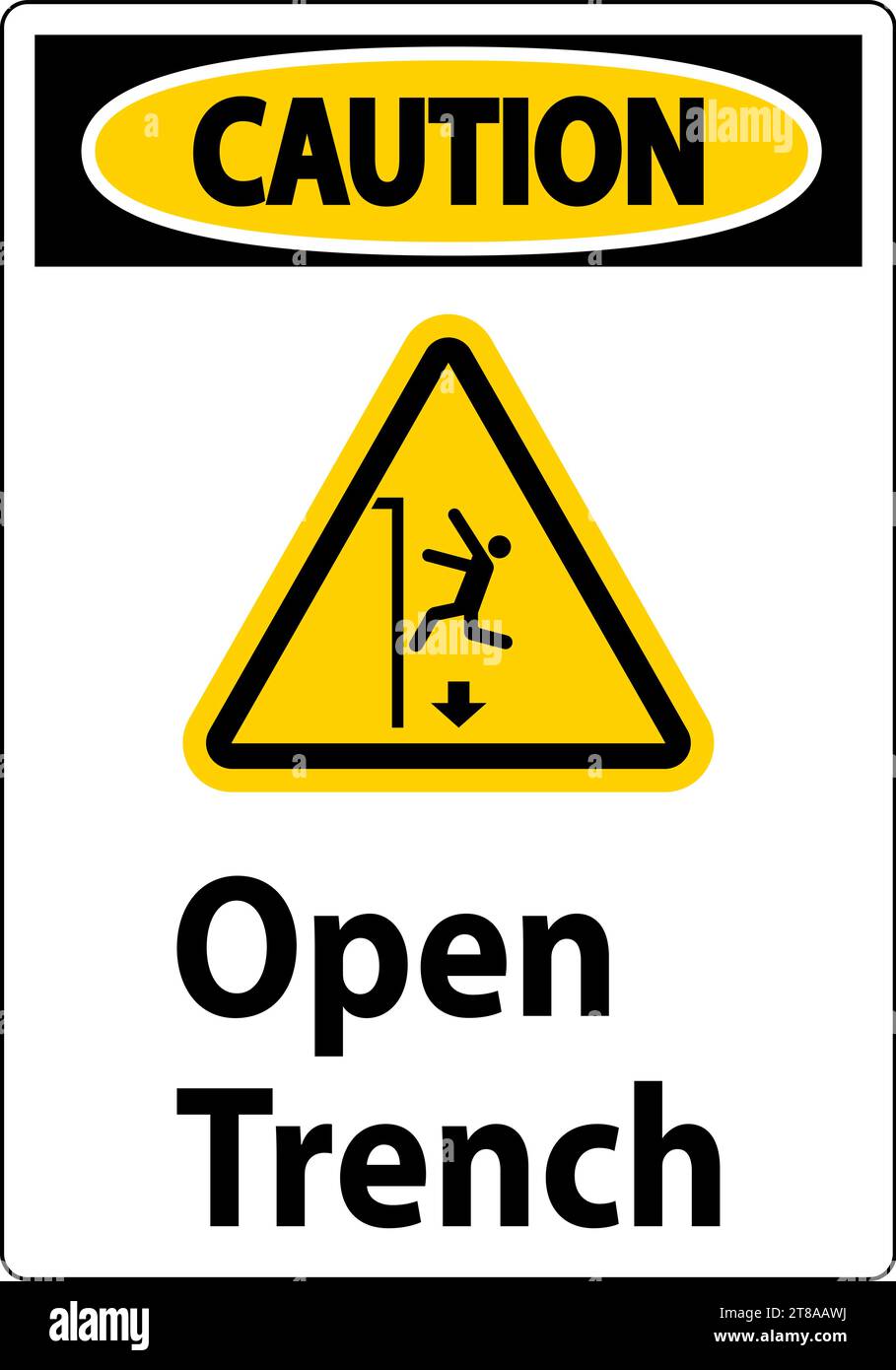 Caution Sign Open Trench Stock Vector Image & Art - Alamy