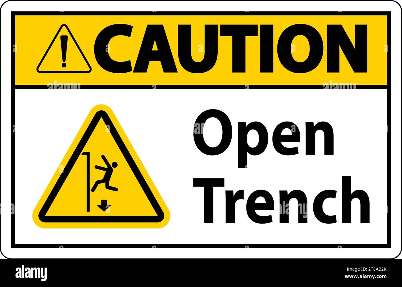 Caution Sign Open Trench Stock Vector Image & Art - Alamy