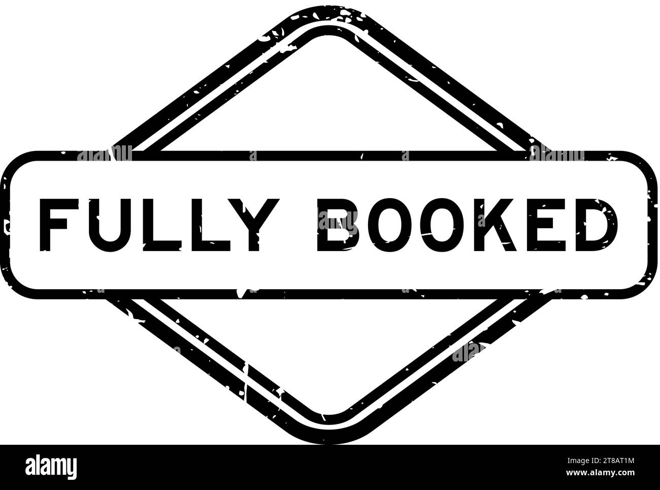 Grunge black fully booked word rubber seal stamp on white background Stock Vector