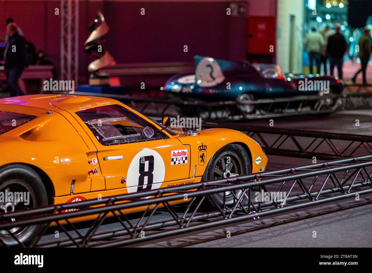 FORD GT40, #8 DRIVEN BY WILLY MAIRESSE (BEL) AND JEAN BEURLYS (BEL) DURING THE 1968 24 HOURS OF LE MANS, INTERCLASSICS BRUSSELS CLASSIC CAR SHOW 2023. Stock Photo