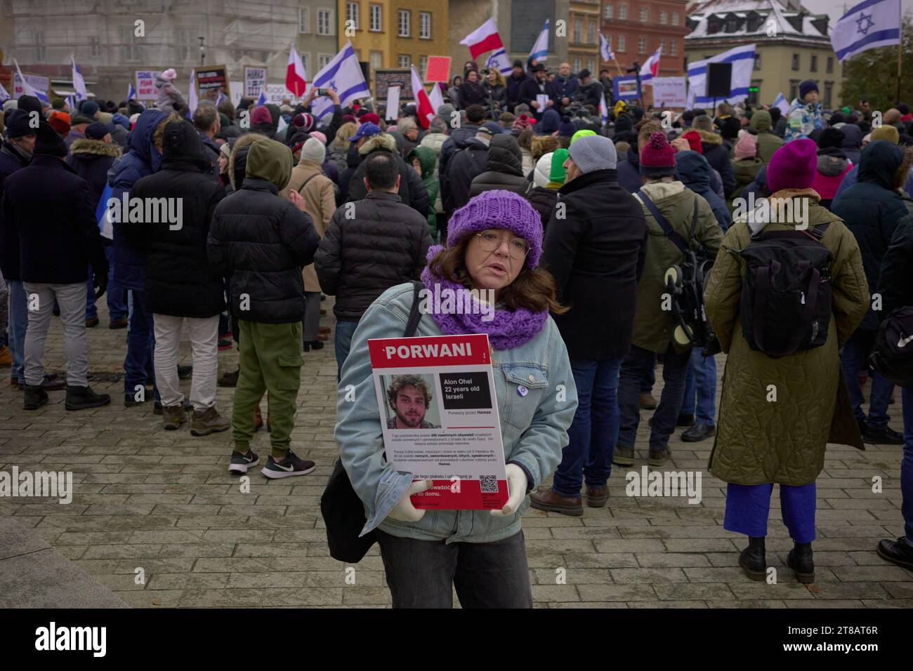 Warsaw, Mazovian, Poland. 19th Nov, 2023. Demonstration organized by the Israeli Embassy (Credit Image: © Hubert Mathis/ZUMA Press Wire) EDITORIAL USAGE ONLY! Not for Commercial USAGE! Credit: ZUMA Press, Inc./Alamy Live News Stock Photo