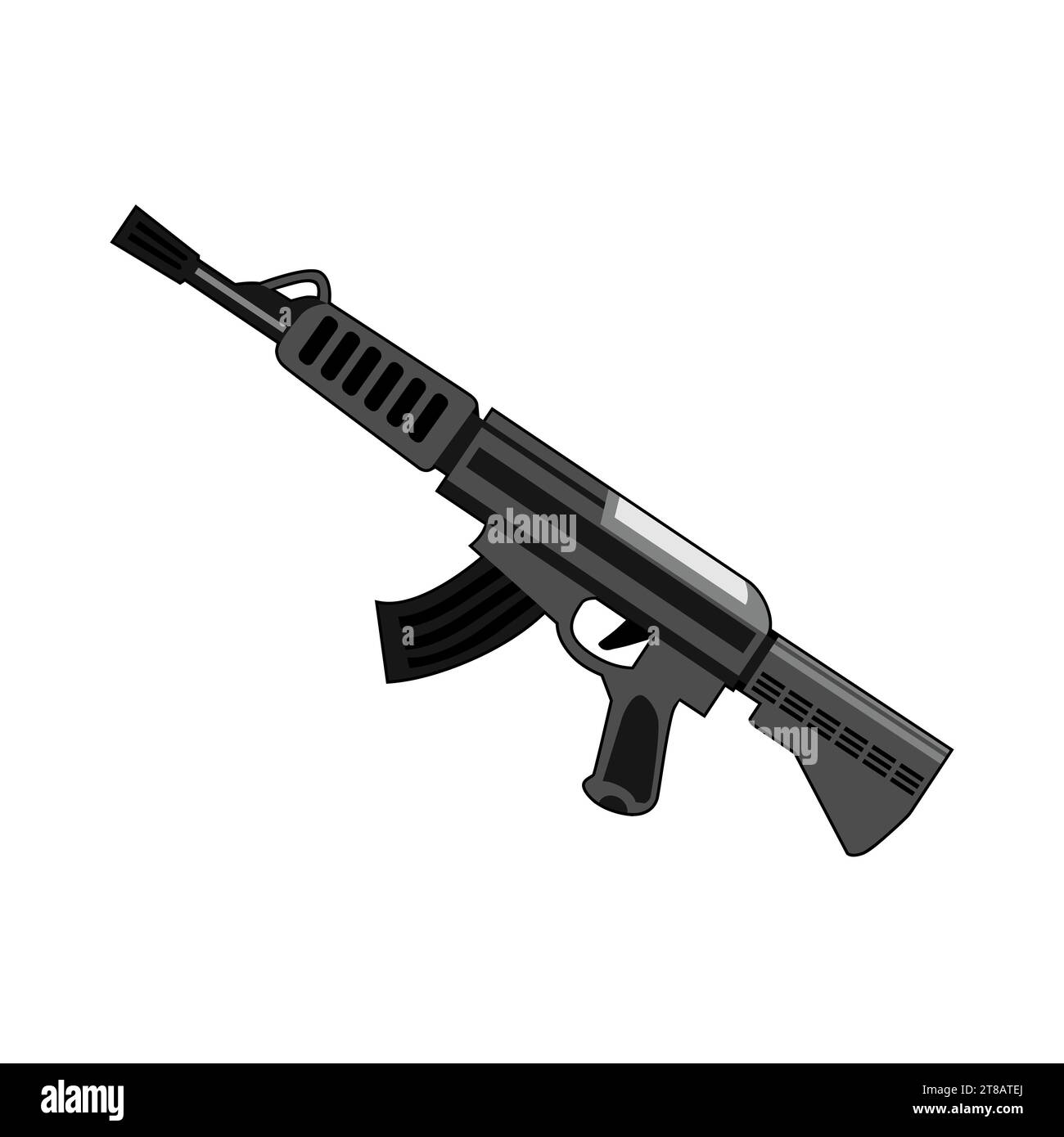 Rifle guns types, military and hunting weapon models, vector Stock Vector