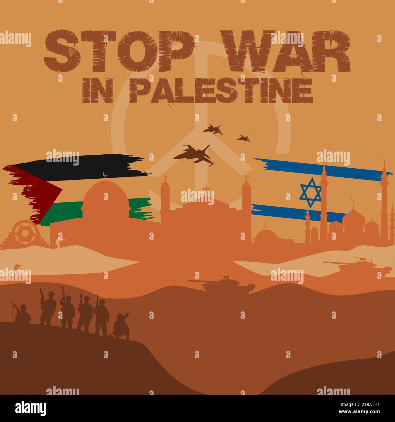 Free Palestine. No war. Flag of Palestine. Support for Palestine. Peace