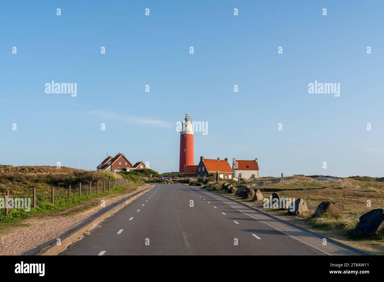 On a sunny day at the lighthouse of Texel Netherlands Stock Photo