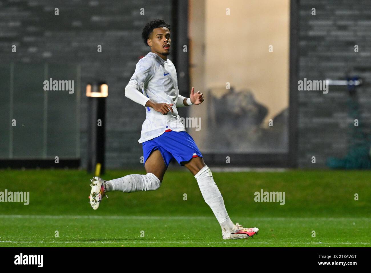 Tubize, Belgium. 18th Nov, 2023. Therence KOUDOU (20) of France pictured during a friendly soccer game between the national under 20 teams of Belgium and France on Saturday 18 November 2023 in Tubize, Belgium . Credit: sportpix/Alamy Live News Stock Photo