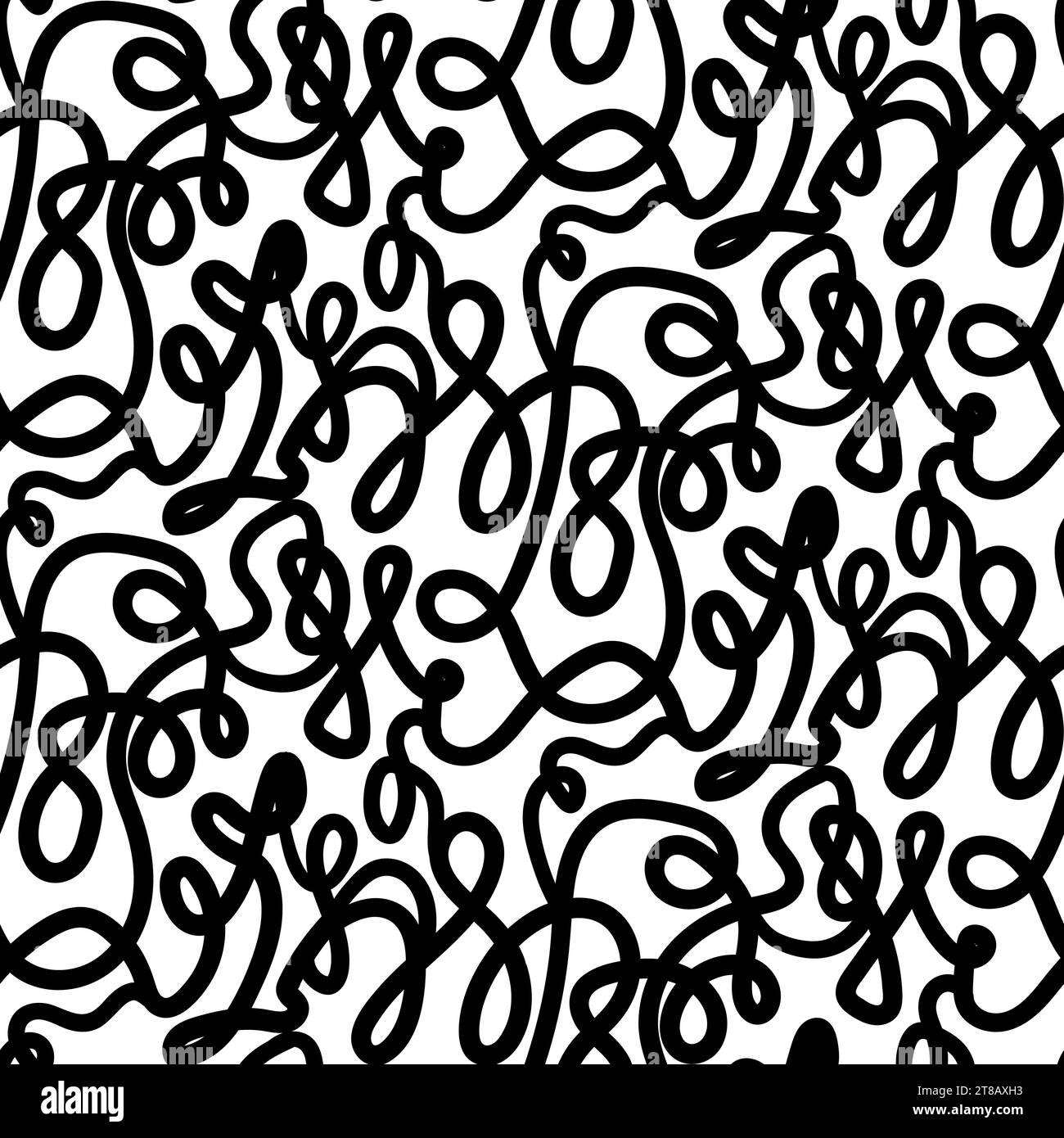 Grunge Black Grunge Lines seamless pattern with hand drawn lines ...