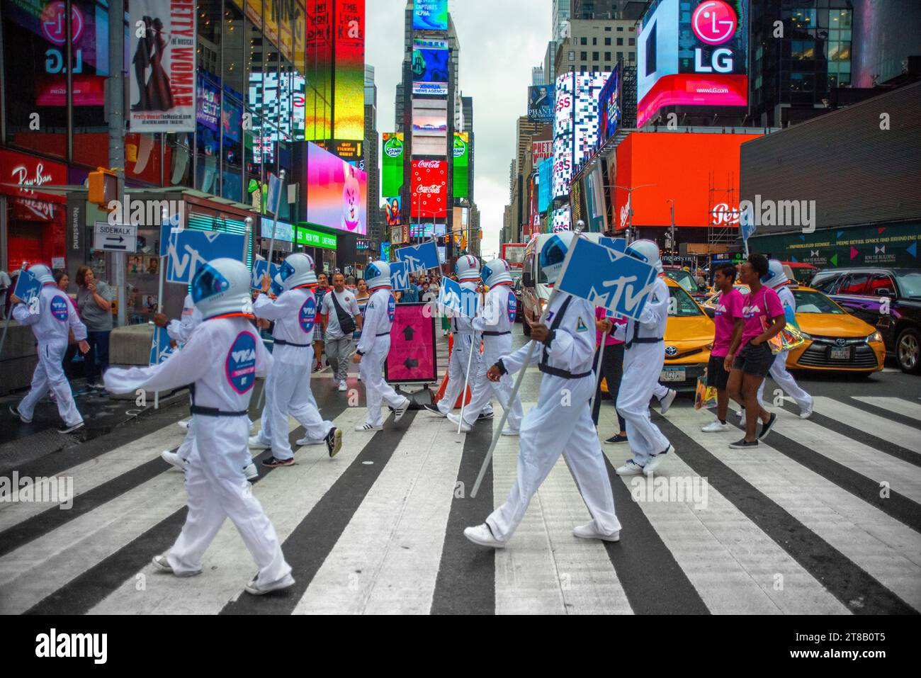 MTV astronauts space photography performance in Times Square Manhattan