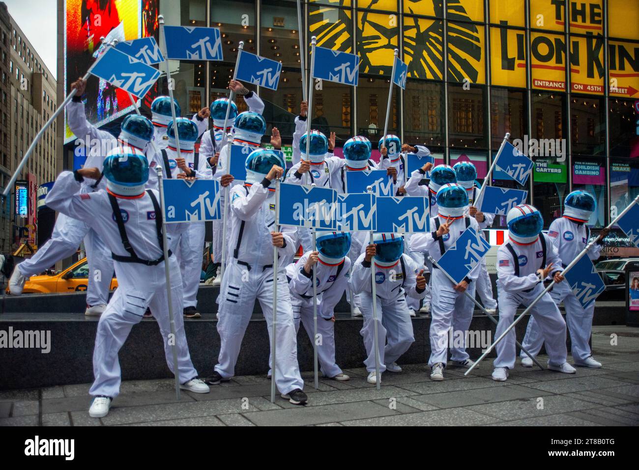 MTV astronauts space photography performance in Times Square Manhattan