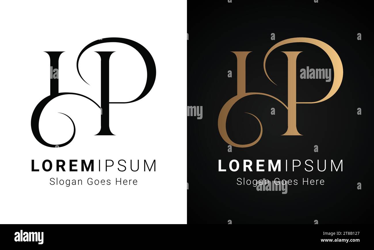 Luxury Initial HP or PH Monogram Text Letter Logo Design Stock Vector ...