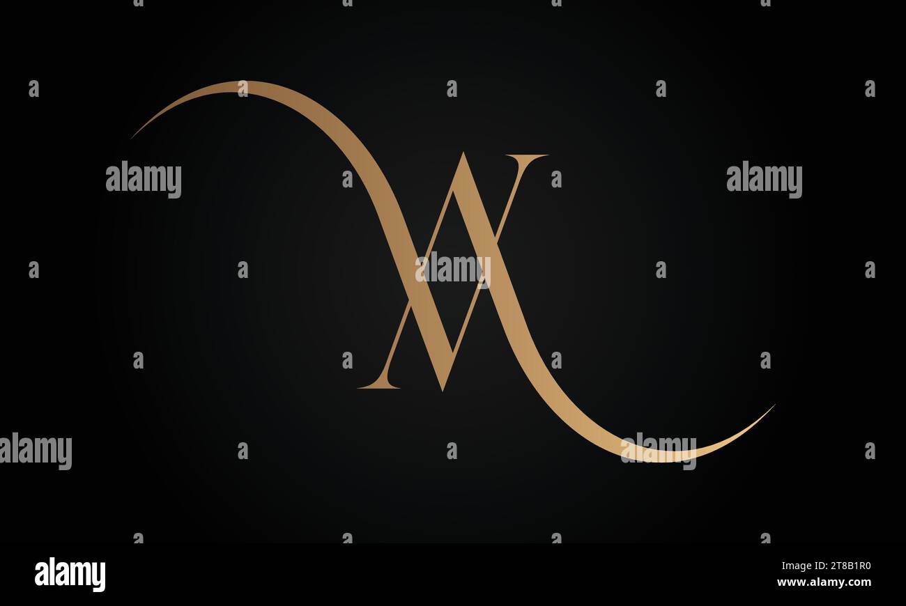 Luxury Initial AV or VA Monogram Text Letter Logo Design Stock Vector