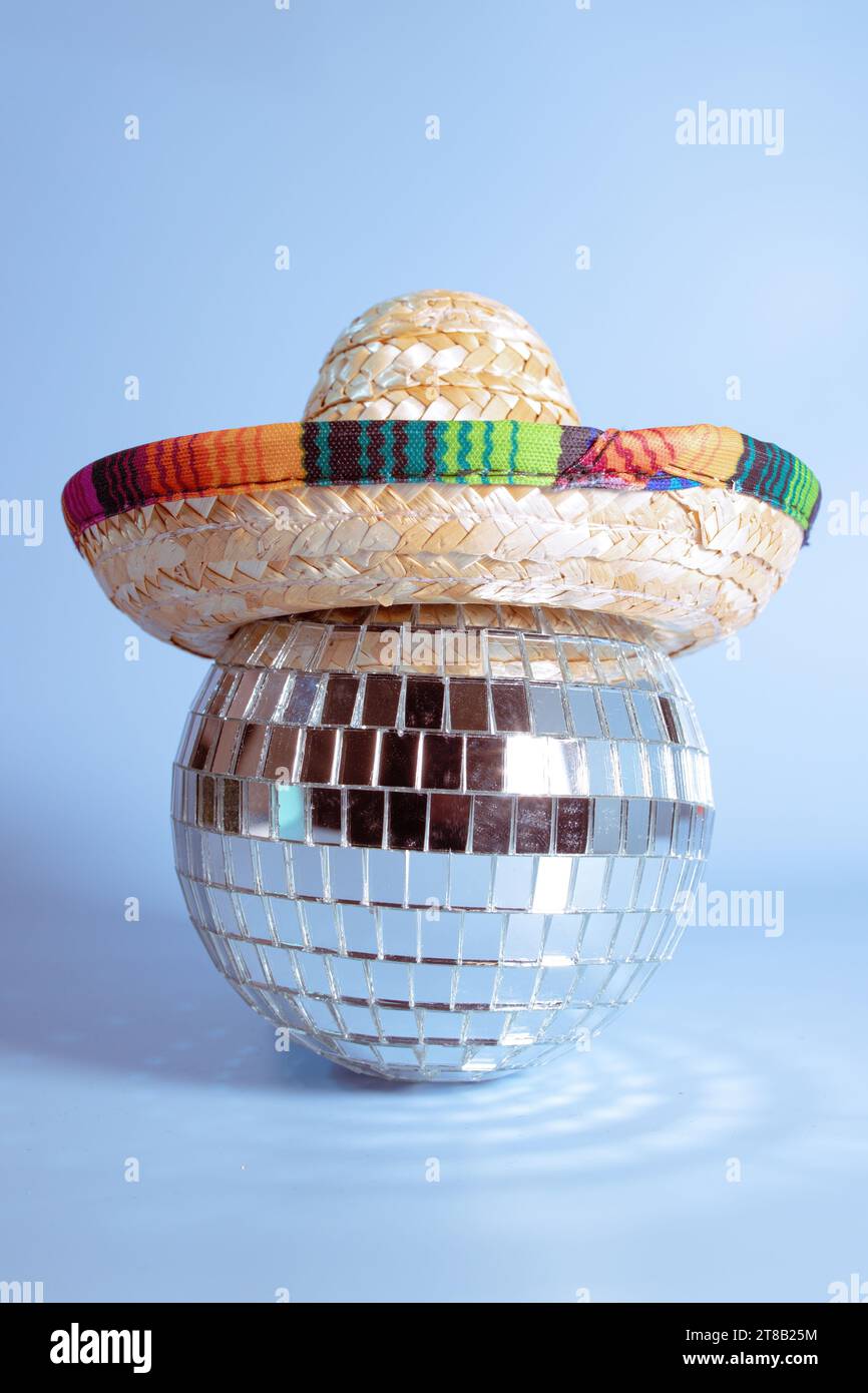 Dazzling Disco Ball Rocks A Traditional Mexican Sombrero Stock Photo Dazzling Disco Ball Rocks A Traditional Mexican Sombrero Stock Photo