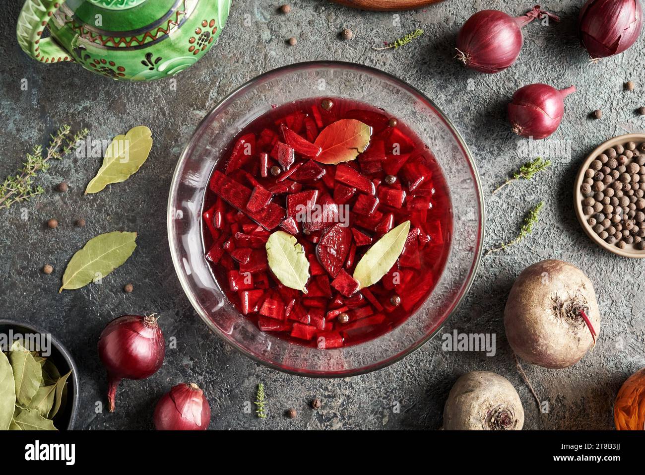 Preparation of fermented beet kvass from fresh sliced beetroot, water