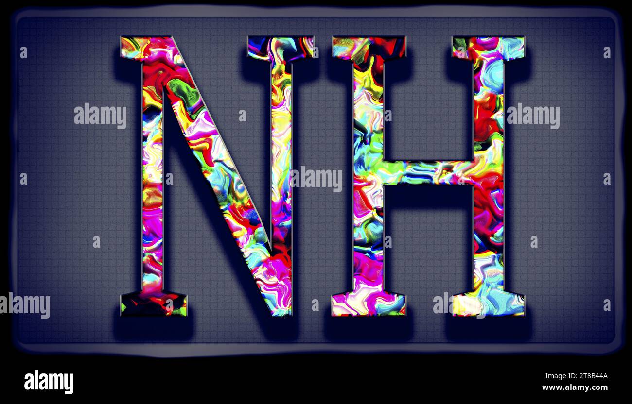 Double letter signature NH in an unique design named Painter rough