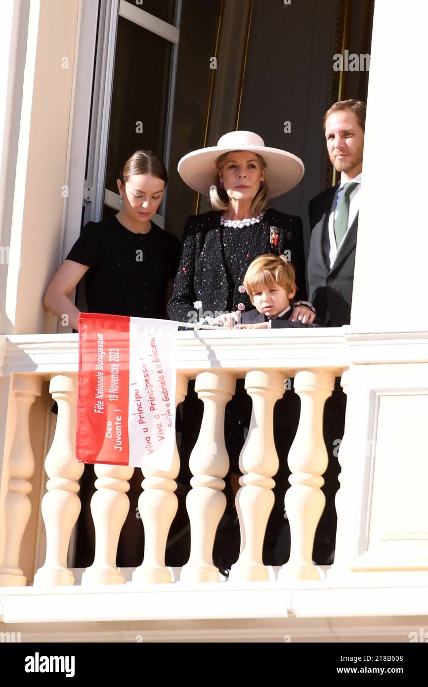 Monaco National Day 2023 MONACO, NOVEMBER 19:Princess Caroline of Hanover, Andrea Casiraghi, Princess Alexandra of Hanover attend the Monaco National Day 2023 on November 19, 2023 in Monaco, Copyright: xNewsxPicturesx Royal Monaco Day 1236 Credit: Imago/Alamy Live News Stock Photo