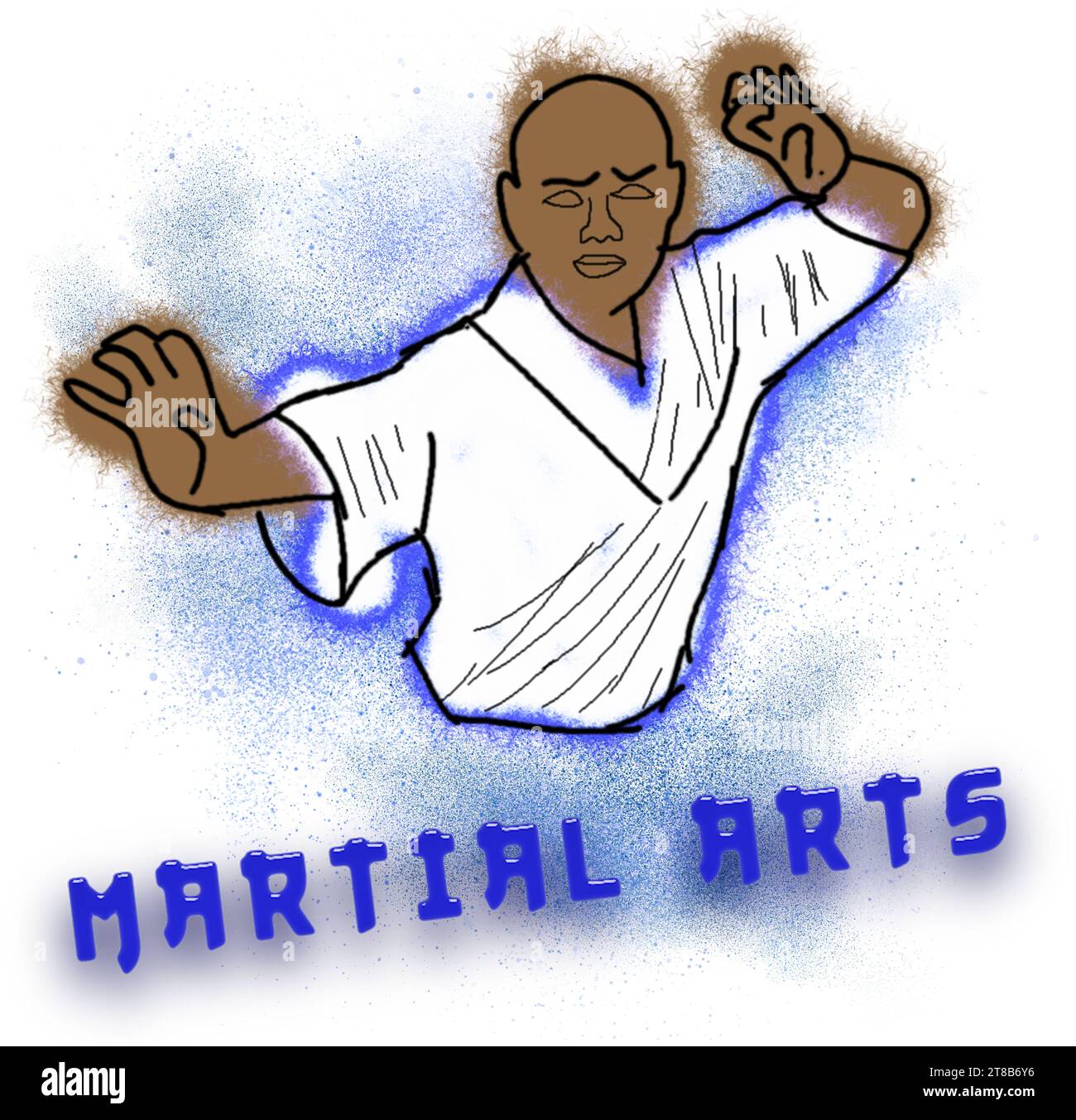 Drawing of martial arts figure Stock Photo Alamy