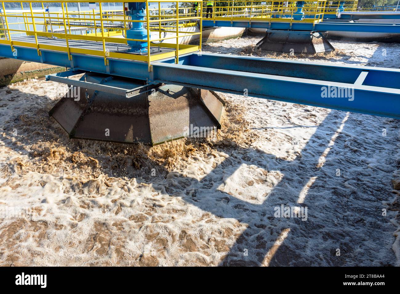 Wastewater treatment plant or water recycling center Stock Photo