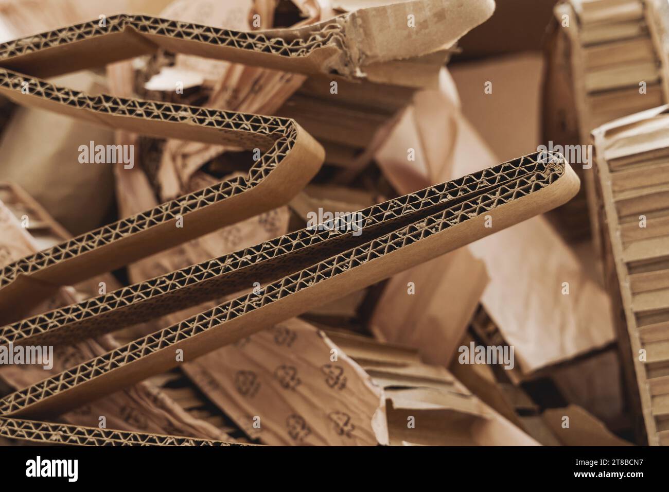 Closeup shot of pile of Cardboard Waste. Concepts of Paper Recycling ...