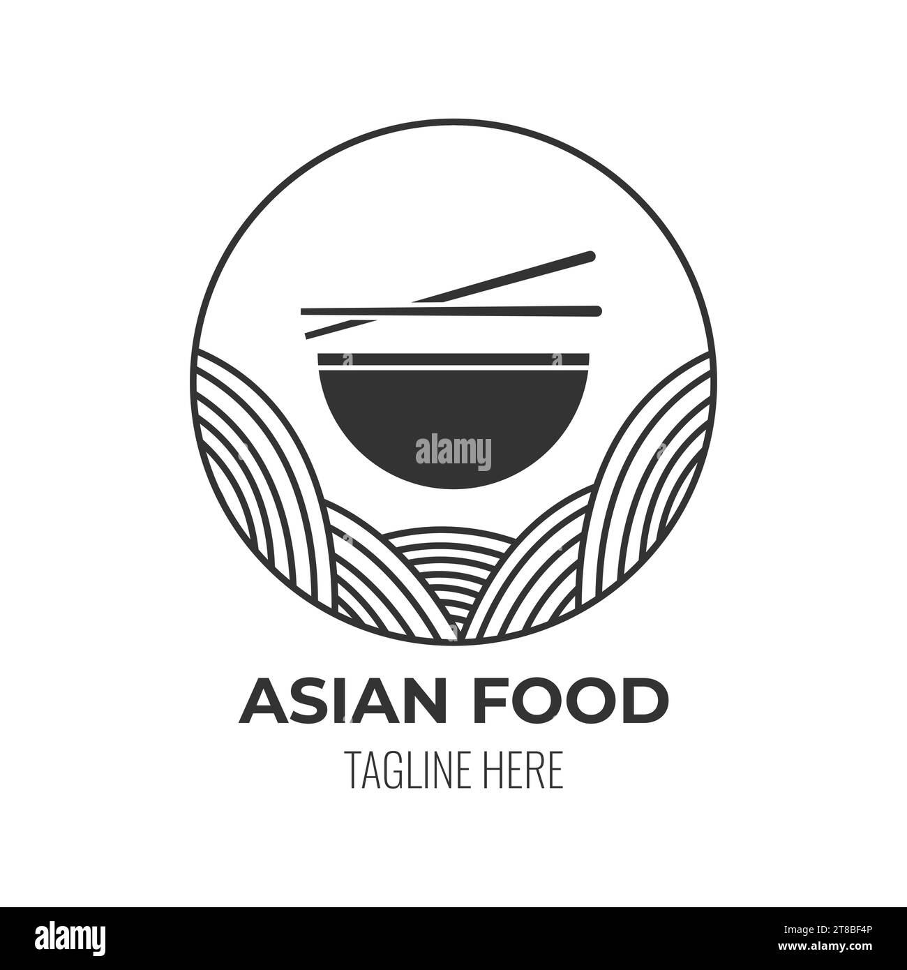 LOGO icon asian food cafe isolated vector design Stock Vector