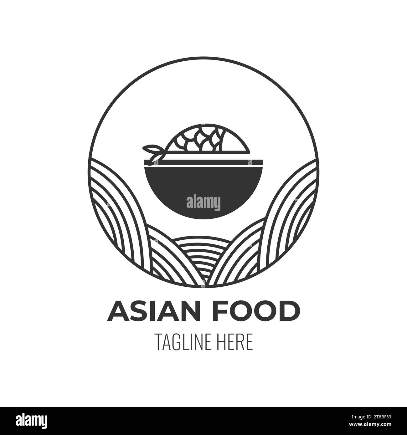 LOGO icon asian food cafe isolated vector design Stock Vector Image