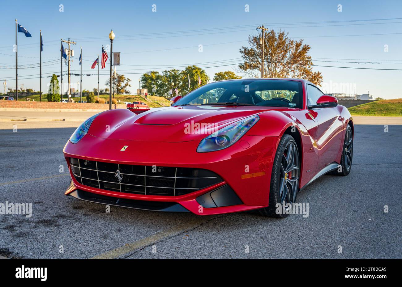 Hannibal, MO 20 October 2023 Red Ferrari sports car