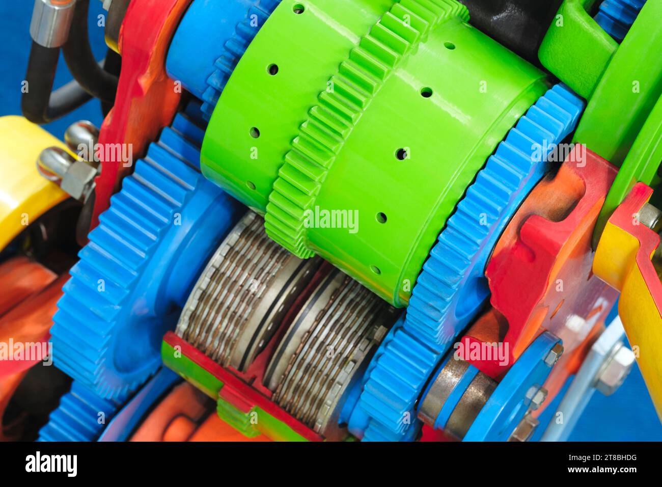 Machine Gears, gear wheels closeup, industry concept background Stock Photo Alamy