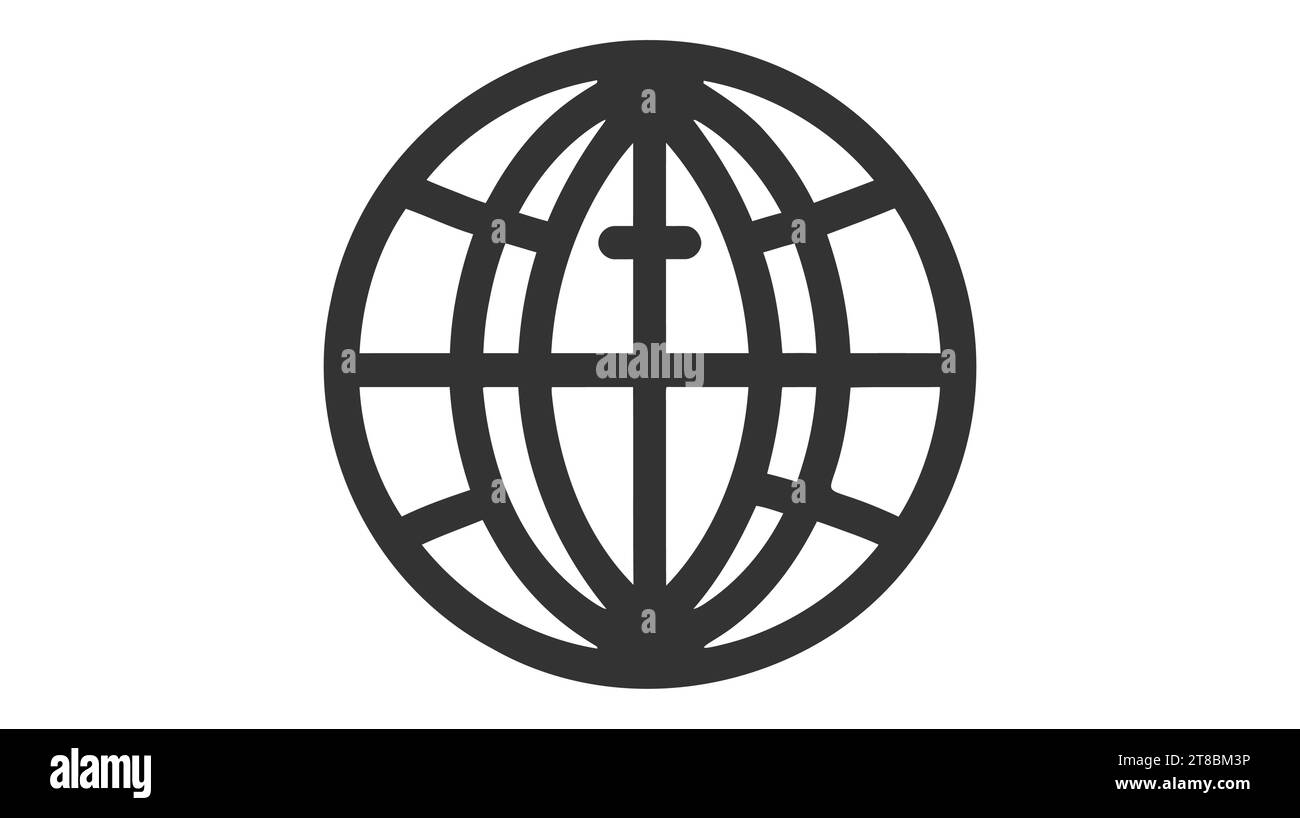 Planet icon. Earth sign. World symbol. Thin line icon on white ...