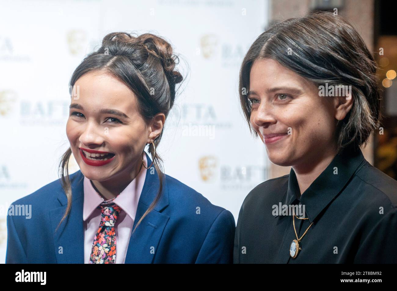 Frankie Corio (left) and Charlotte Wells on the red carpet at the Bafta