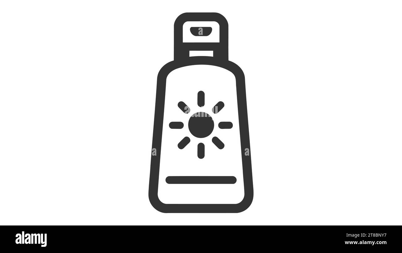 Suntan cream linear icon. Summer concept. Thin line customizable