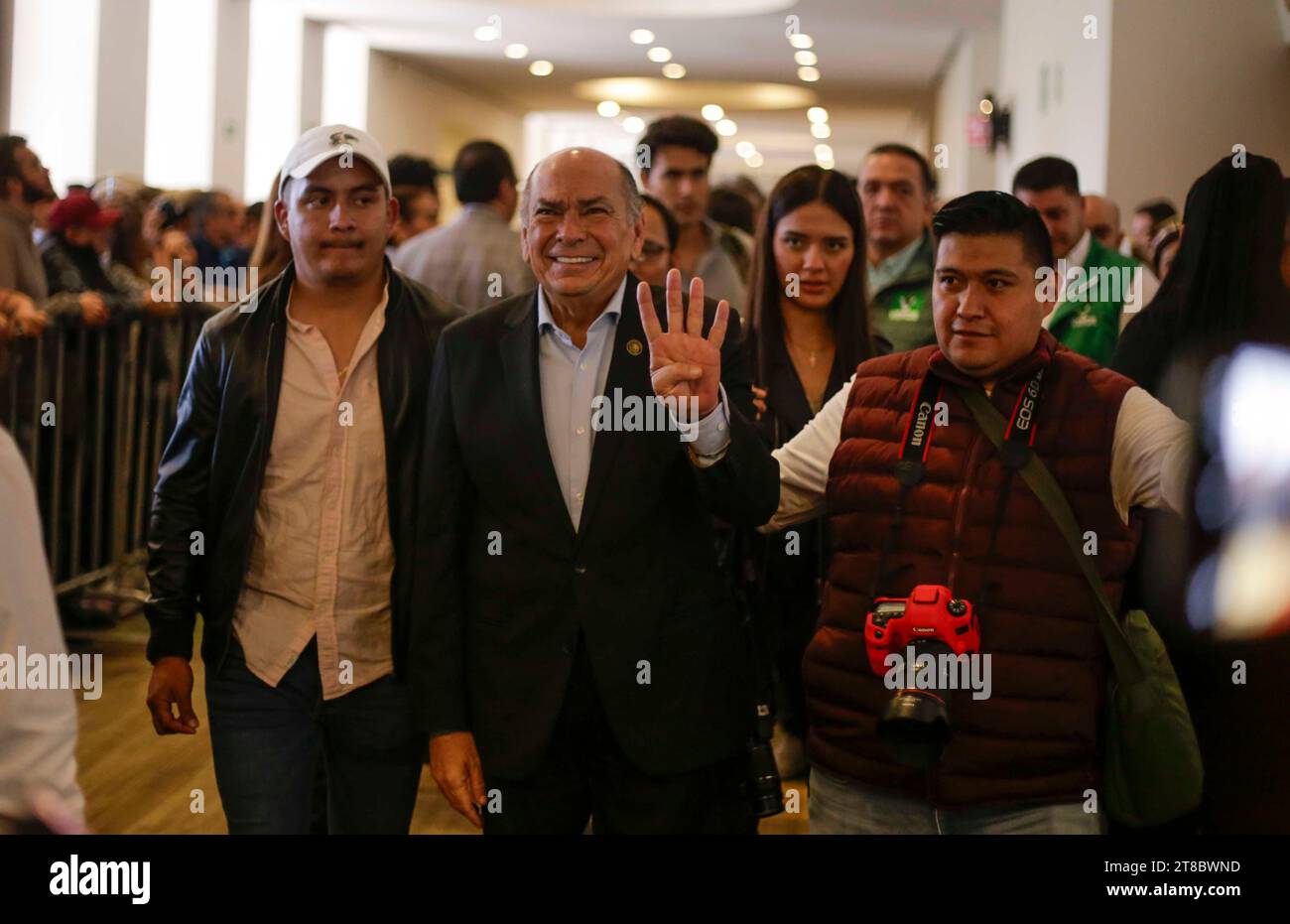 November 20, 2023, Mexico City, Mexico City, mexico: ANTONIO PEREZ father of Formula 1 driver, Sergio 'Checo' Perez, during his exit at the end of the event where Claudia Sheinbaum received her registration as the sole candidate of the MORENA party for the 2024 presidential elections. (Credit Image: © Luis E Salgado/ZUMA Press Wire) EDITORIAL USAGE ONLY! Not for Commercial USAGE! Stock Photo