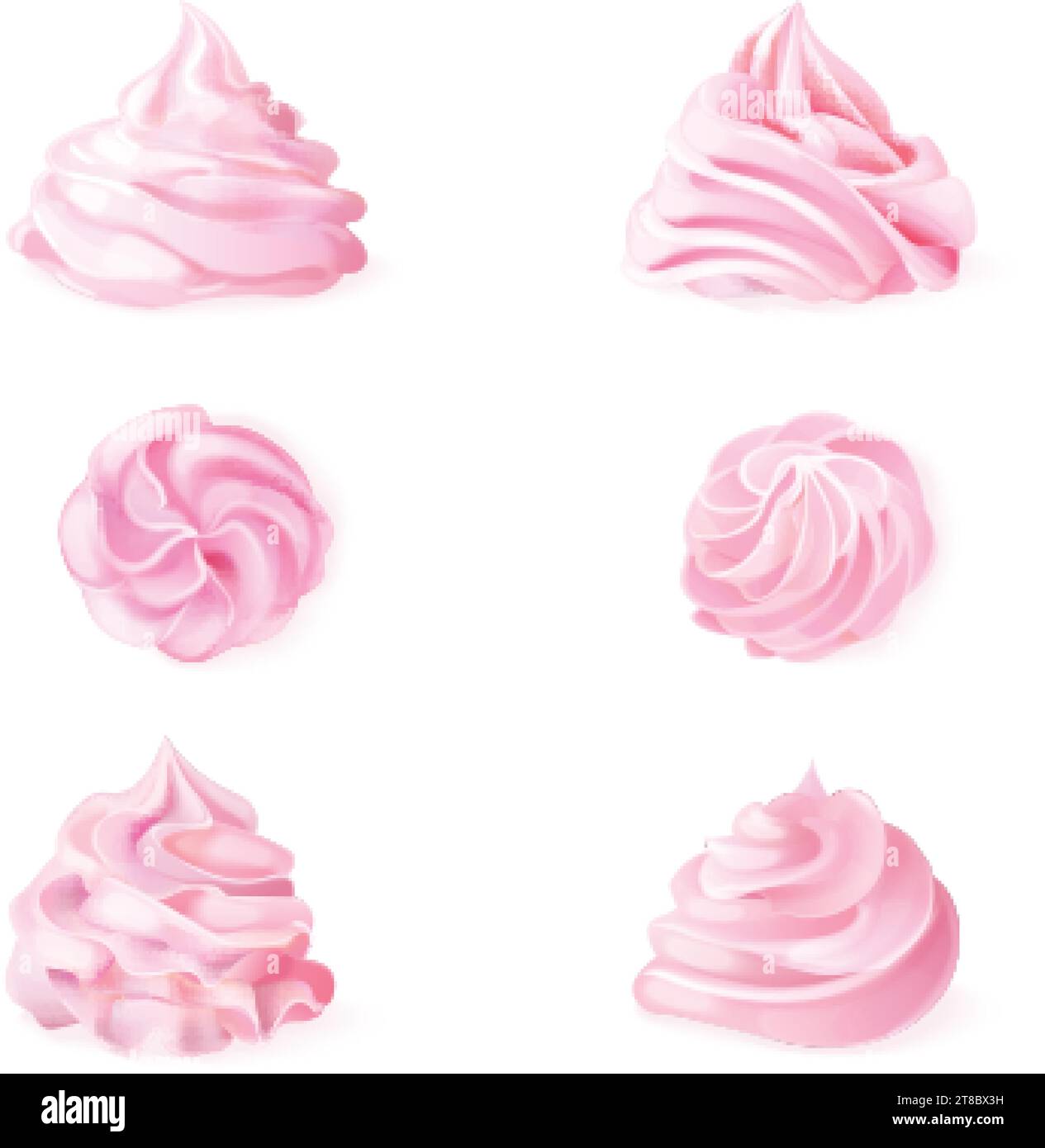 Pink whipped cream. Whip creamy curl berries pudding, meringue swirl