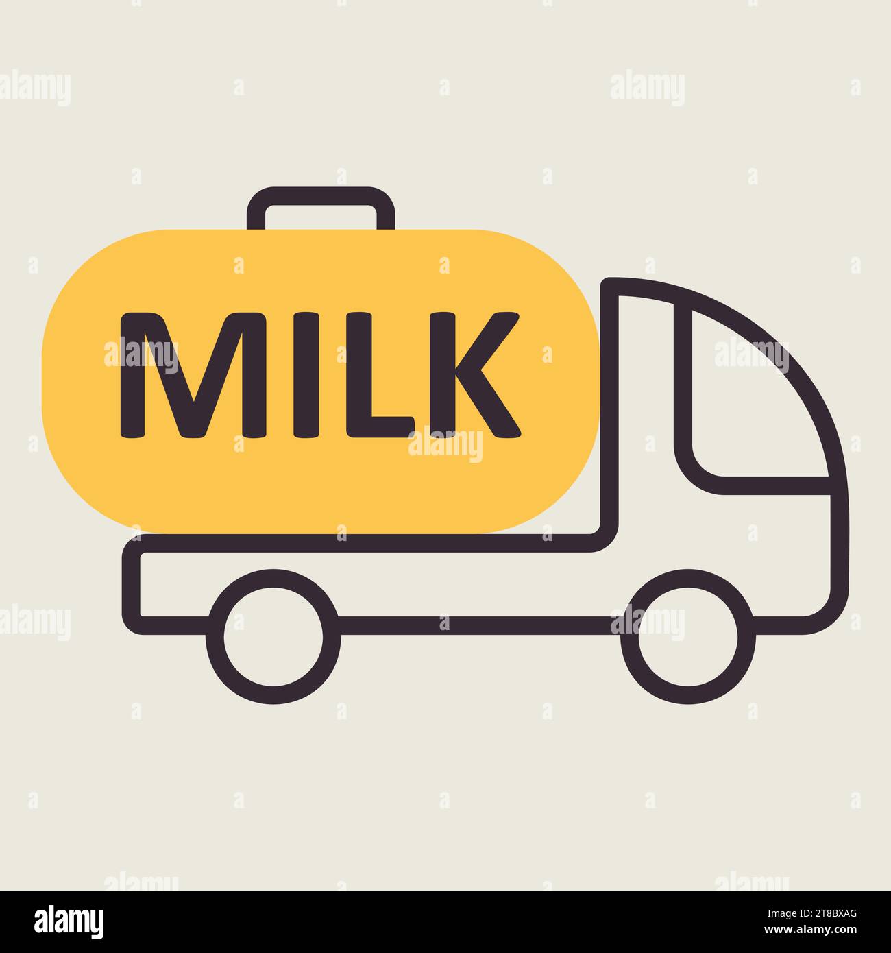 Dairy milk delivery service, truck with milk vector icon. Dairy product sign. Graph symbol for