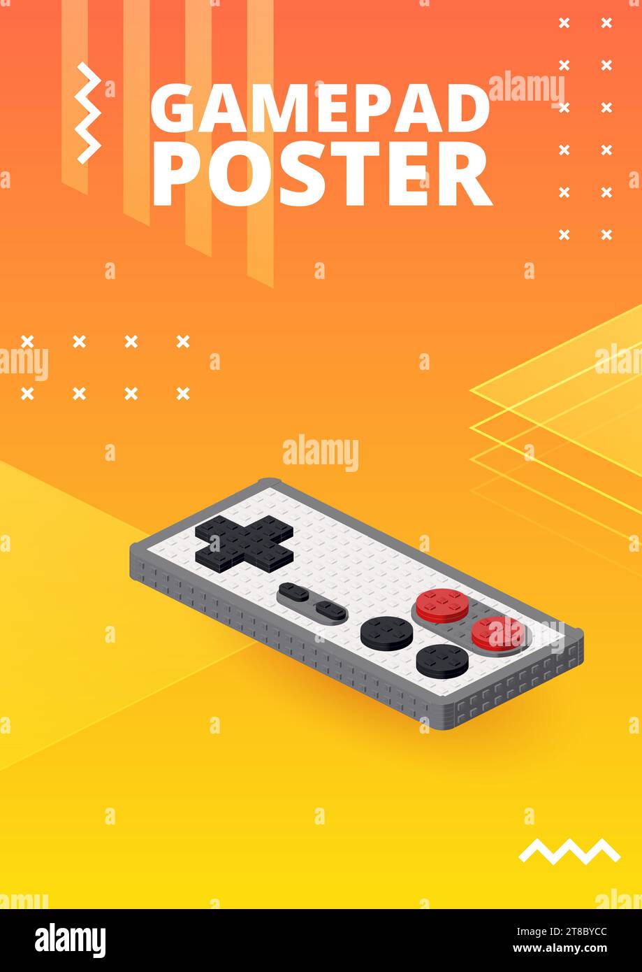Gamepad poster for print and design. Vector illustration Stock Vector ...