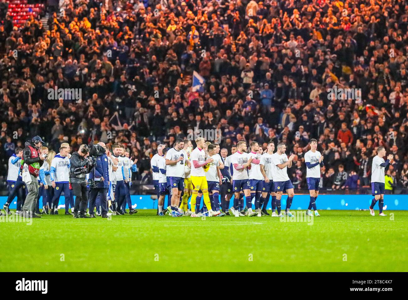 Glasgow, Scotland. 19th Nov, 2023. qualification campaign, UK. 19th Nov, 23. played Norway at Hampden Park, Glasgow, Scotland's National stadium. Before the game, Scotland has already qualified and sits second below Spain. The result will be important when the next draw is made. Credit: Findlay/Alamy Live News Credit: Findlay/Alamy Live News Stock Photo