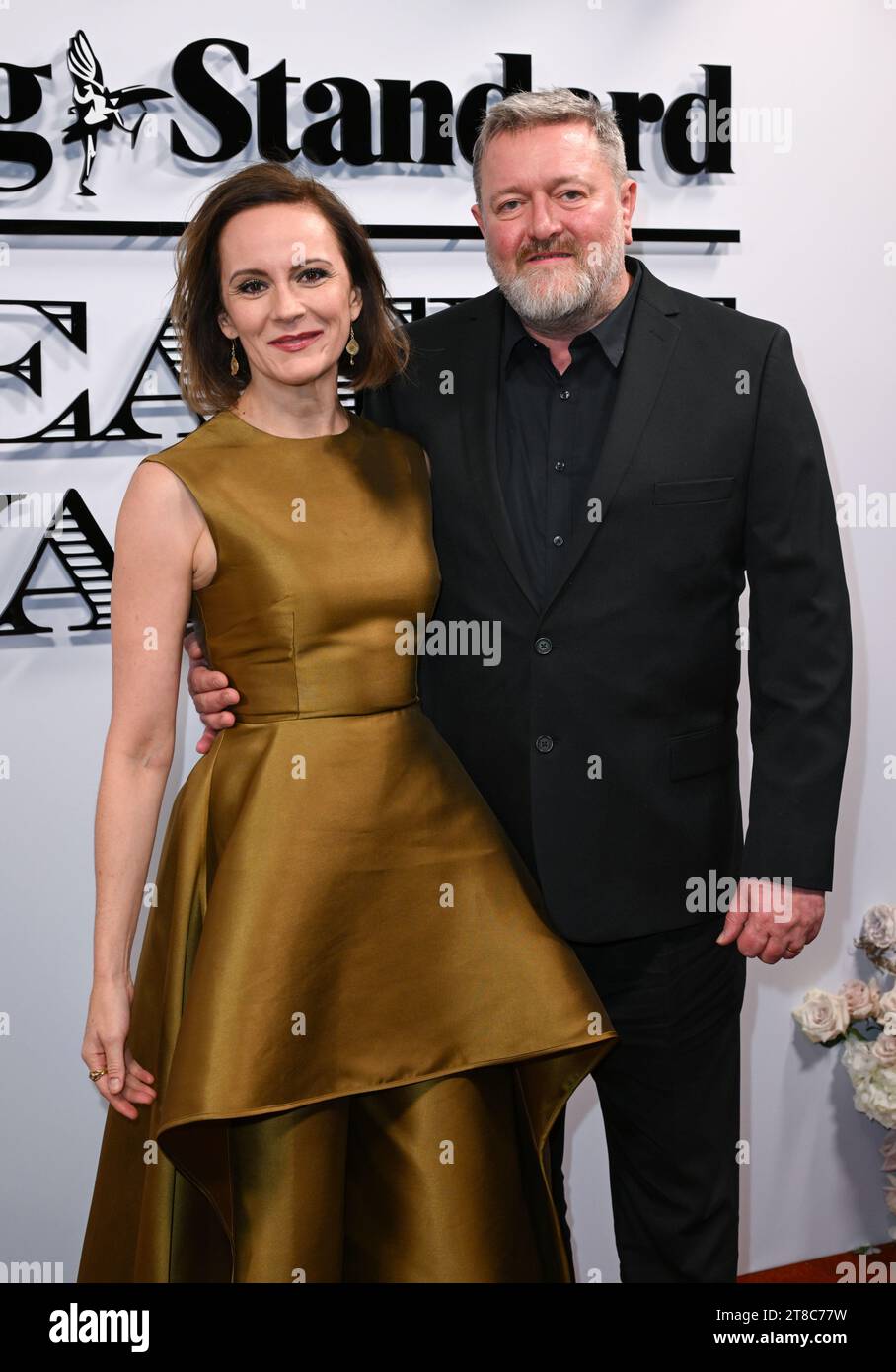 London, UK. November 19th, 2023. Guy Garvey and Rachael Stirling arriving at The Evening Standard Theatre Awards, London. Credit: Doug Peters/EMPICS/Alamy Live News Stock Photo
