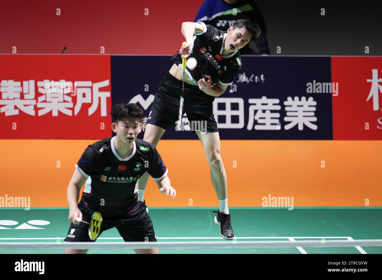 Kumamoto, Japan. 19th Nov, 2023. Liu Yu Chen & Ou Xuan Yi (CHN) Badminton Kumamoto Masters