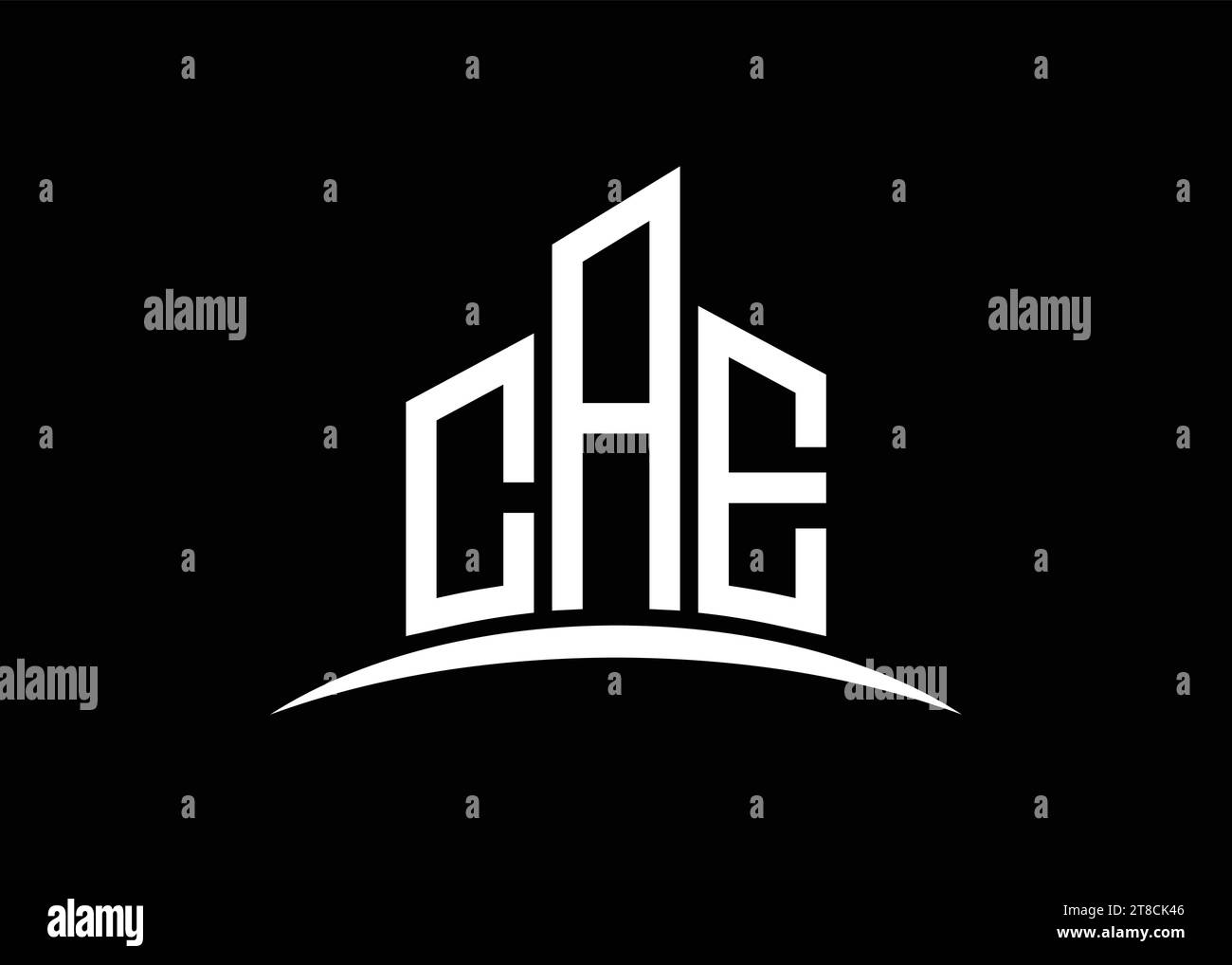 Letter CAE building vector monogram logo design template. Building Shape CAE logo. Stock Vector