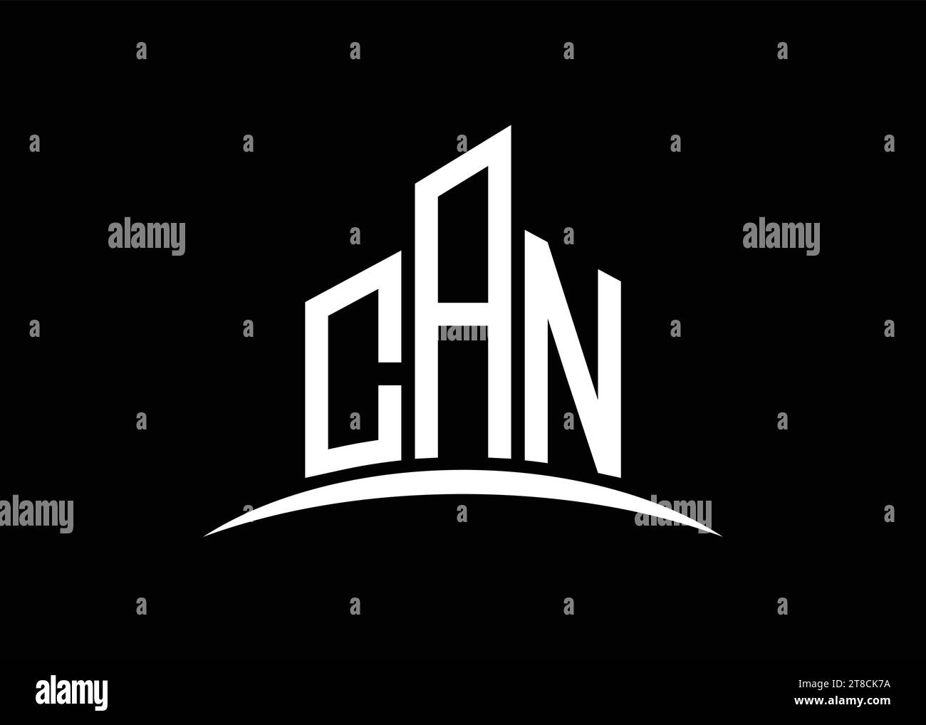 Letter CAN building vector monogram logo design template. Building