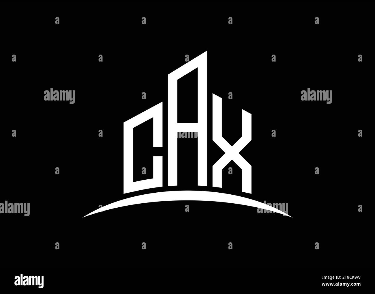 Letter CAX building vector monogram logo design template. Building Shape CAX logo. Stock Vector
