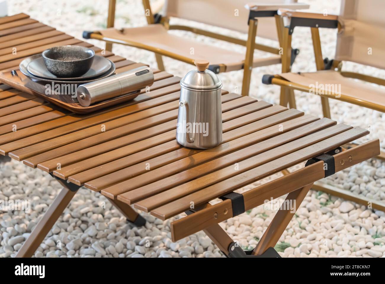 stainless steel kettle, chair,portable gas stove, bowl and vintage