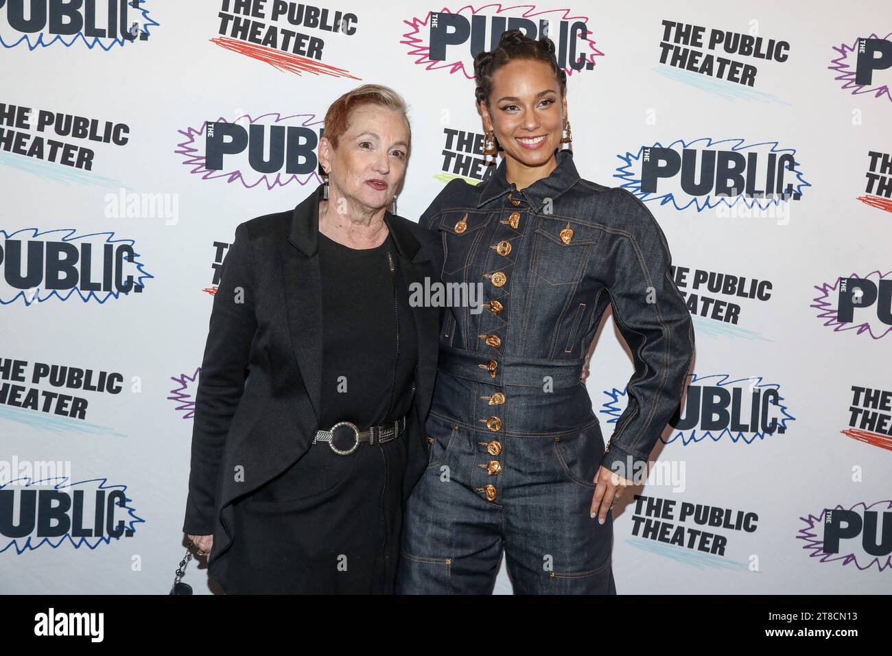 Terri Augello, left, and Alicia Keys attend the "Hell's Kitchen" Off