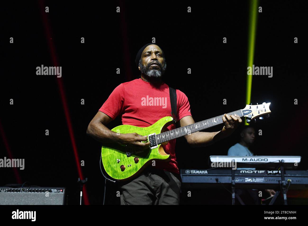 Rio de Janeiro, Brazil, November 17, 2023. Guitarist Wendel Ferraro, from the Reggae band The Wailers, during a concert at Qualistage, in the city of Stock Photo