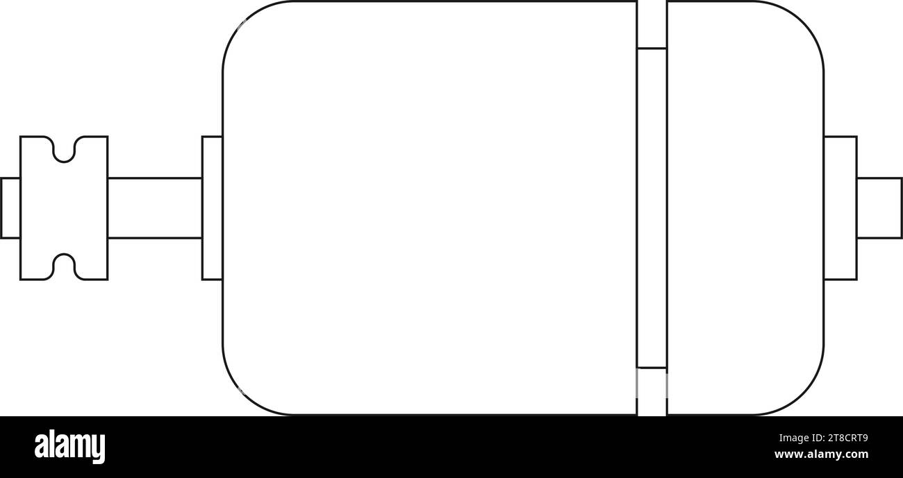 Electric generator motor wireframe Cut Out