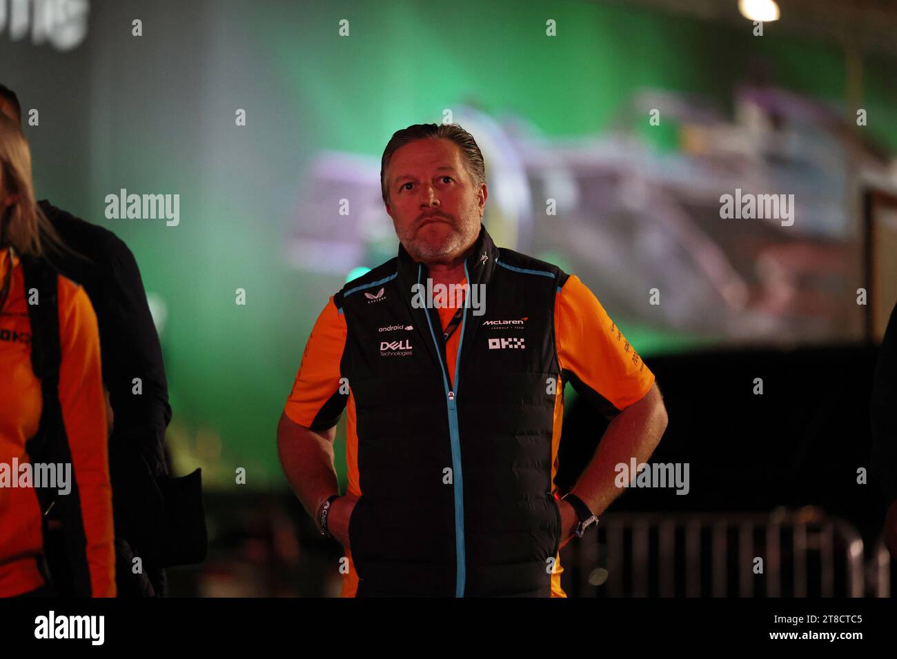 LAS VEGAS, Nevada, USA 17. November 2023; Zak BROWN, executive director of McLaren Technology Group, USA, McLaren Chief Executive Officer ahead of the Formula 1 Las Vegas Grand Prix at Las Vegas Strip Circuit in Las Vegas, United States on November 17, 2023, Las Vegas Formula 1 Grand Prix, - F1 GP Motorsport, fee liable image, photo and copyright © Irwen SONG/ ATP images (SONG Irwen/ATP/SPP) Credit: SPP Sport Press Photo. /Alamy Live News Stock Photo