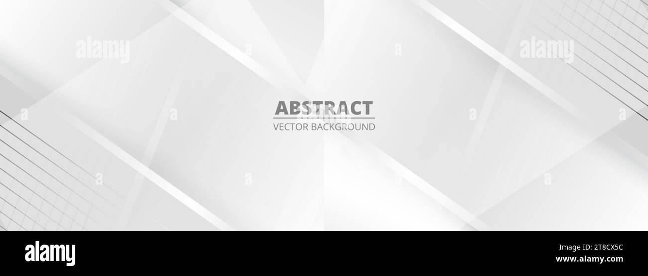 White background banner and diagonal stripes with gradient light gray ...