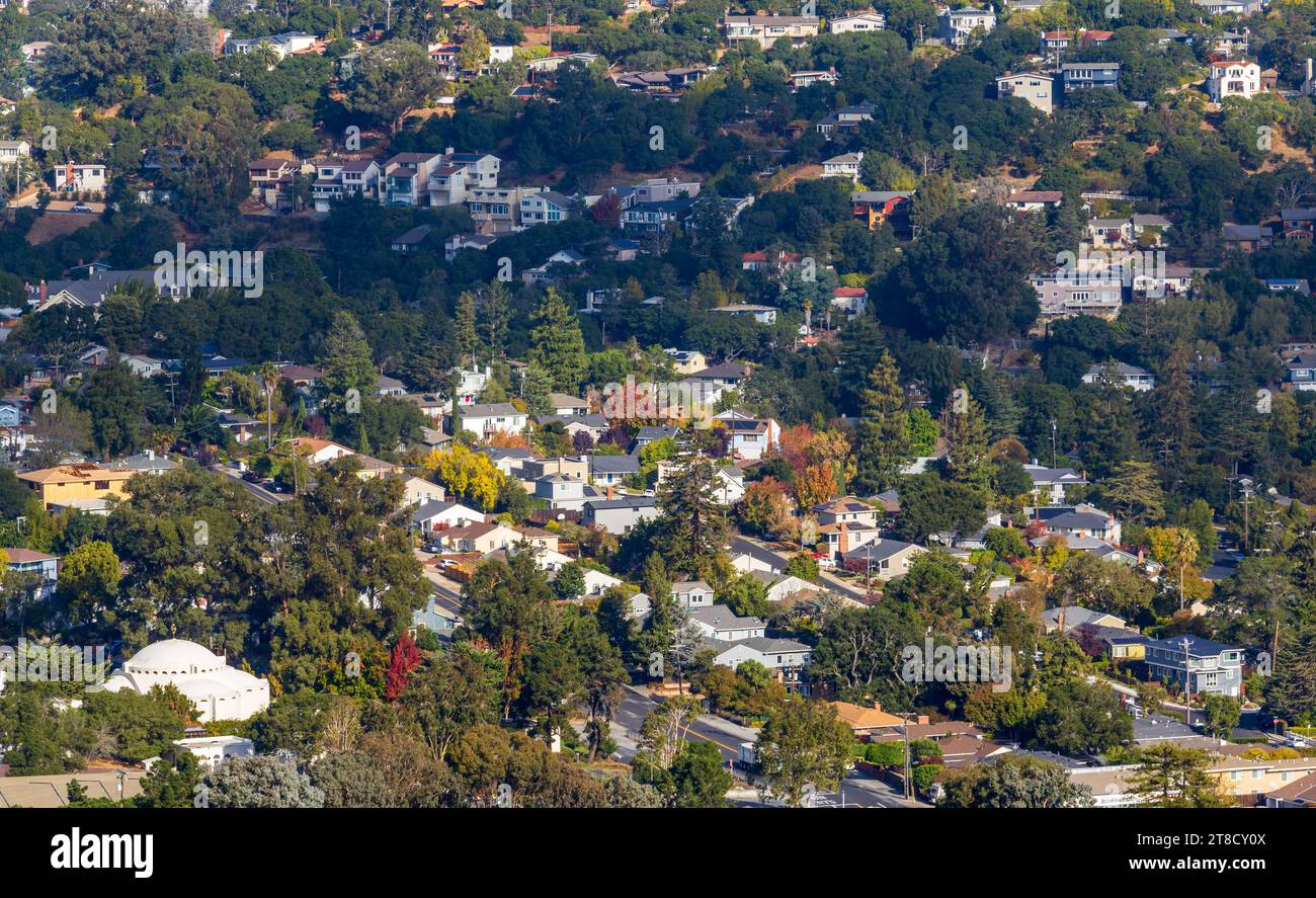 Valley Homes panoramic view in Belmont, San Mateo County, California Stock Photo